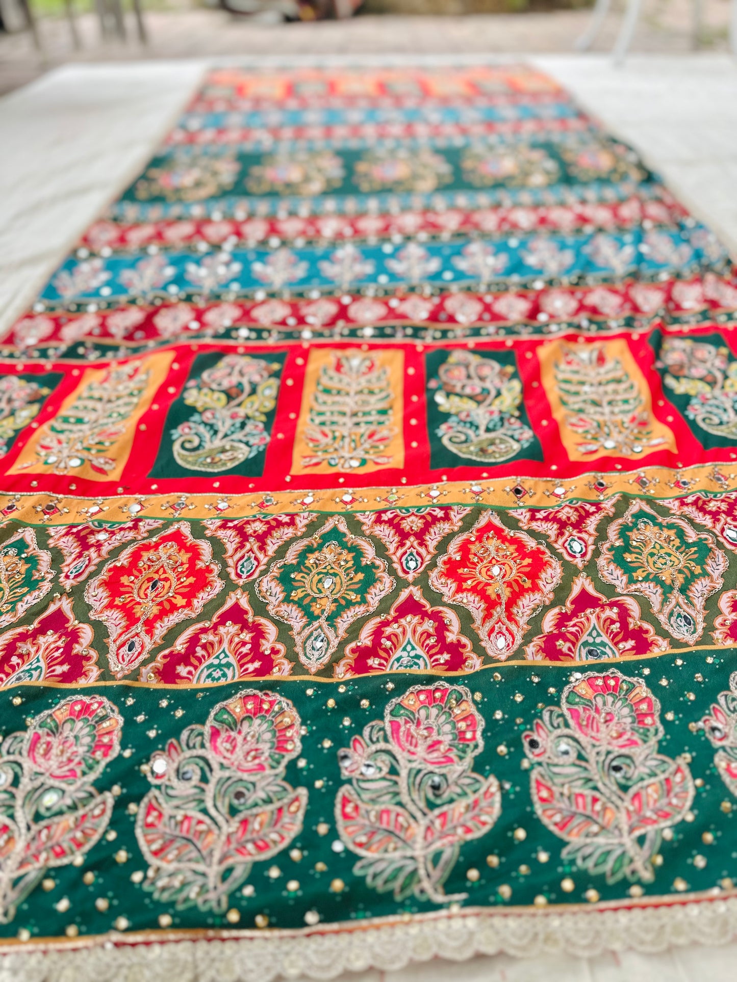 Scarlet Mirror handwork work dupatta
