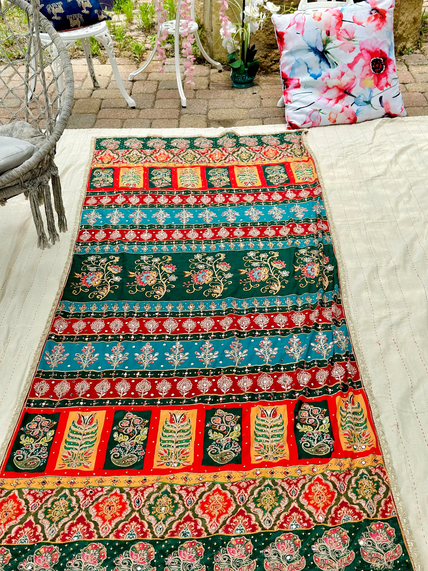 Scarlet Mirror handwork work dupatta