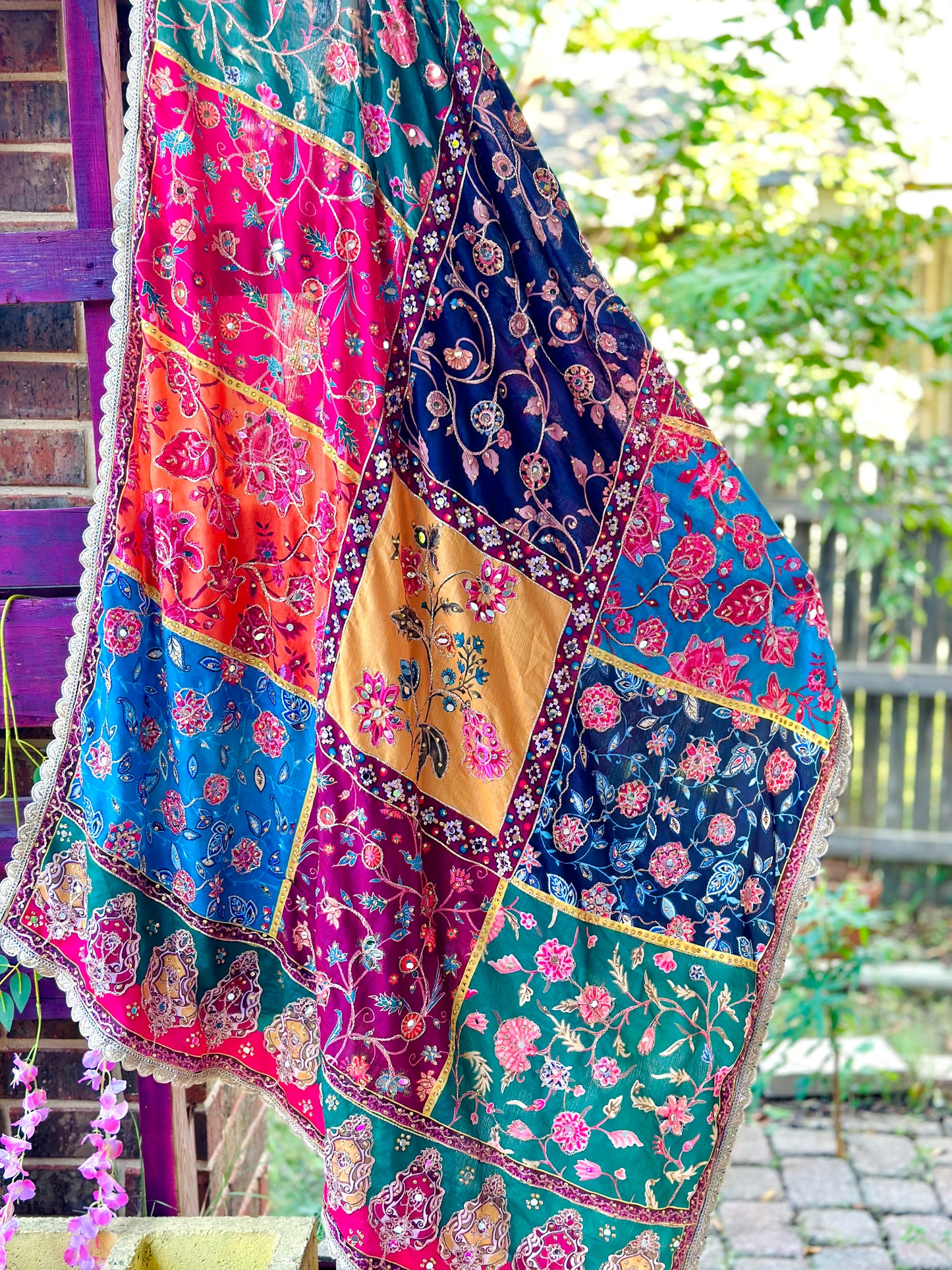 Colorful medley Mirror handwork work dupatta