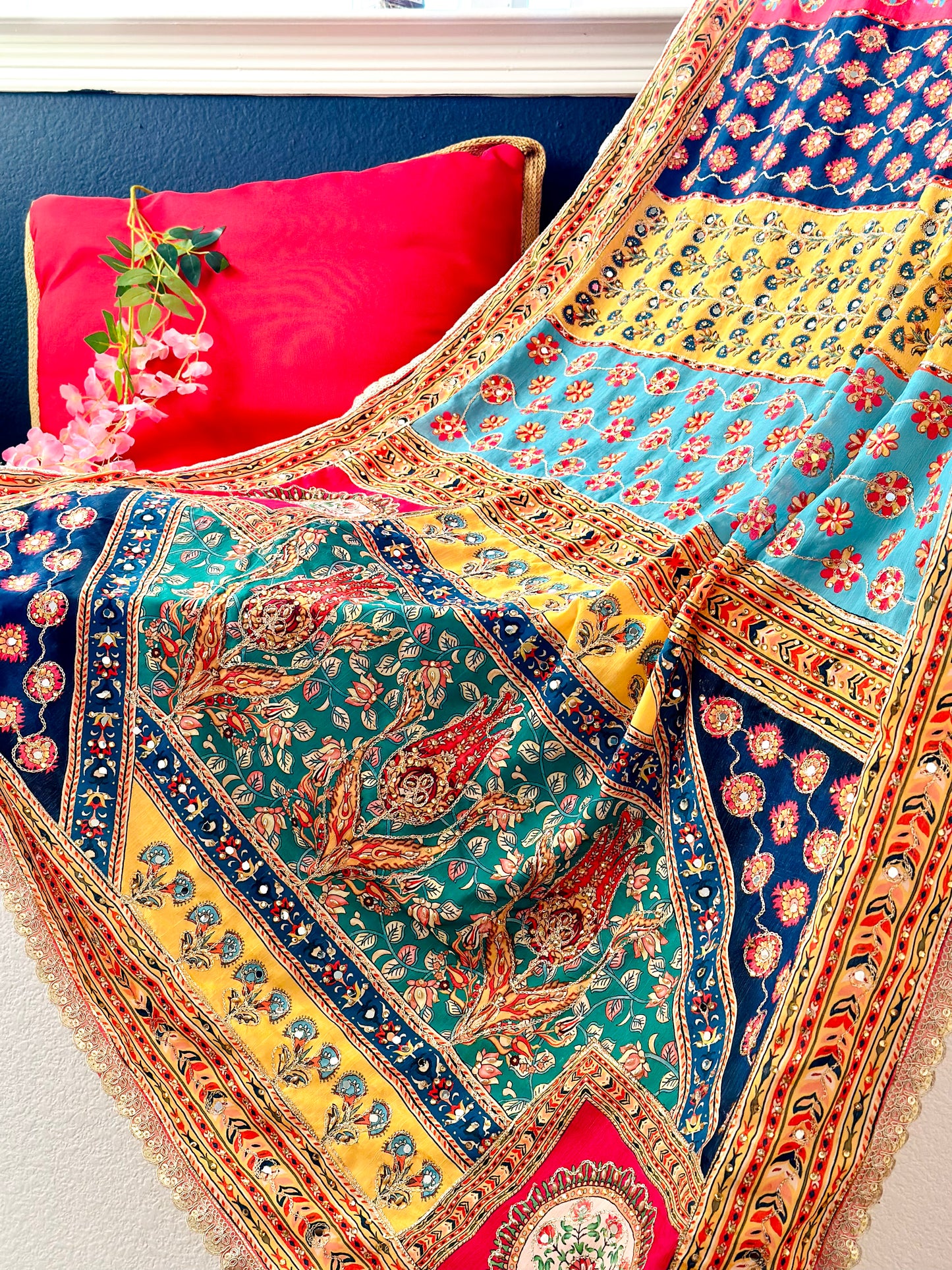 Oasis Mirror handwork work dupatta