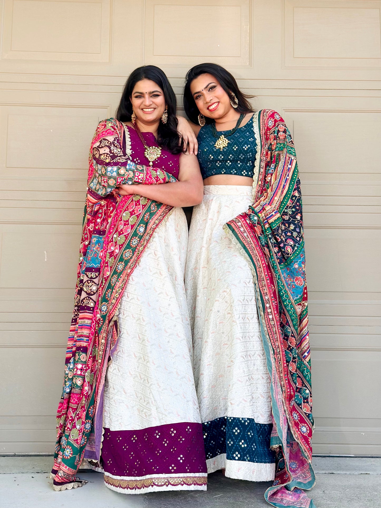 Serene Drift - Plum & Ivory embroidered lehenga set
