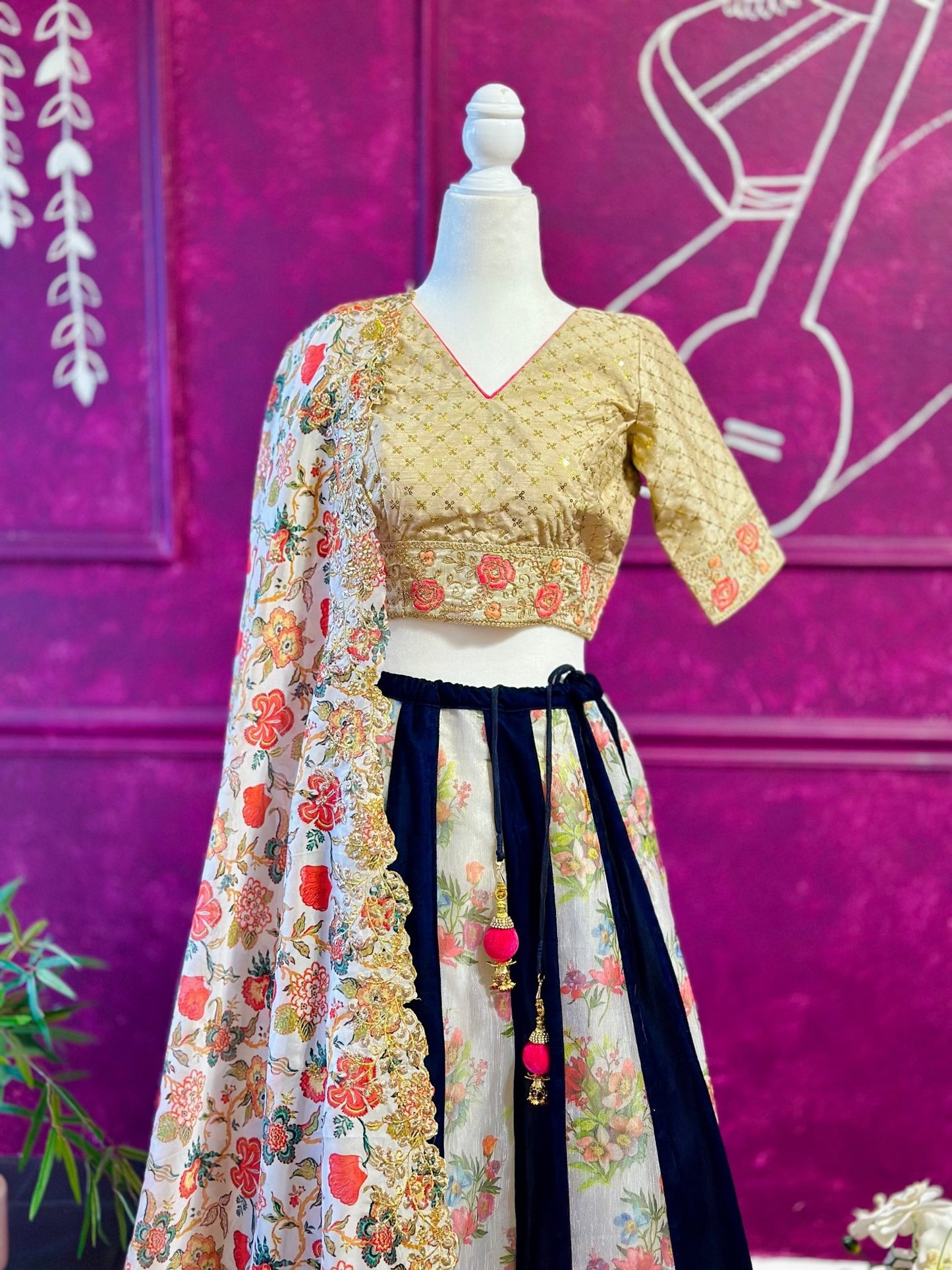 Floral Elegance Lehenga set - Million Raagas