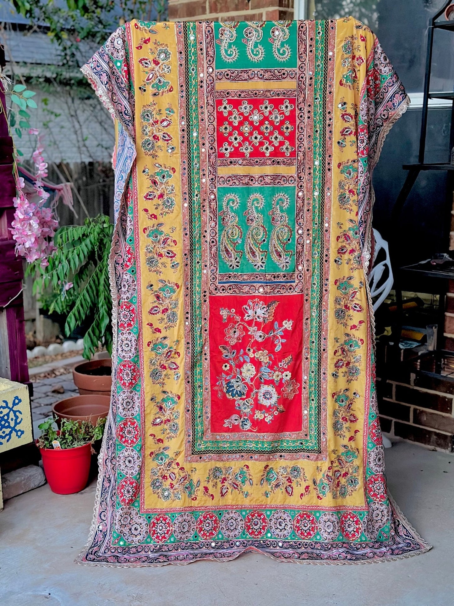 Sunset Meadow Mirror handwork work dupatta - Preorder - Million Raagas