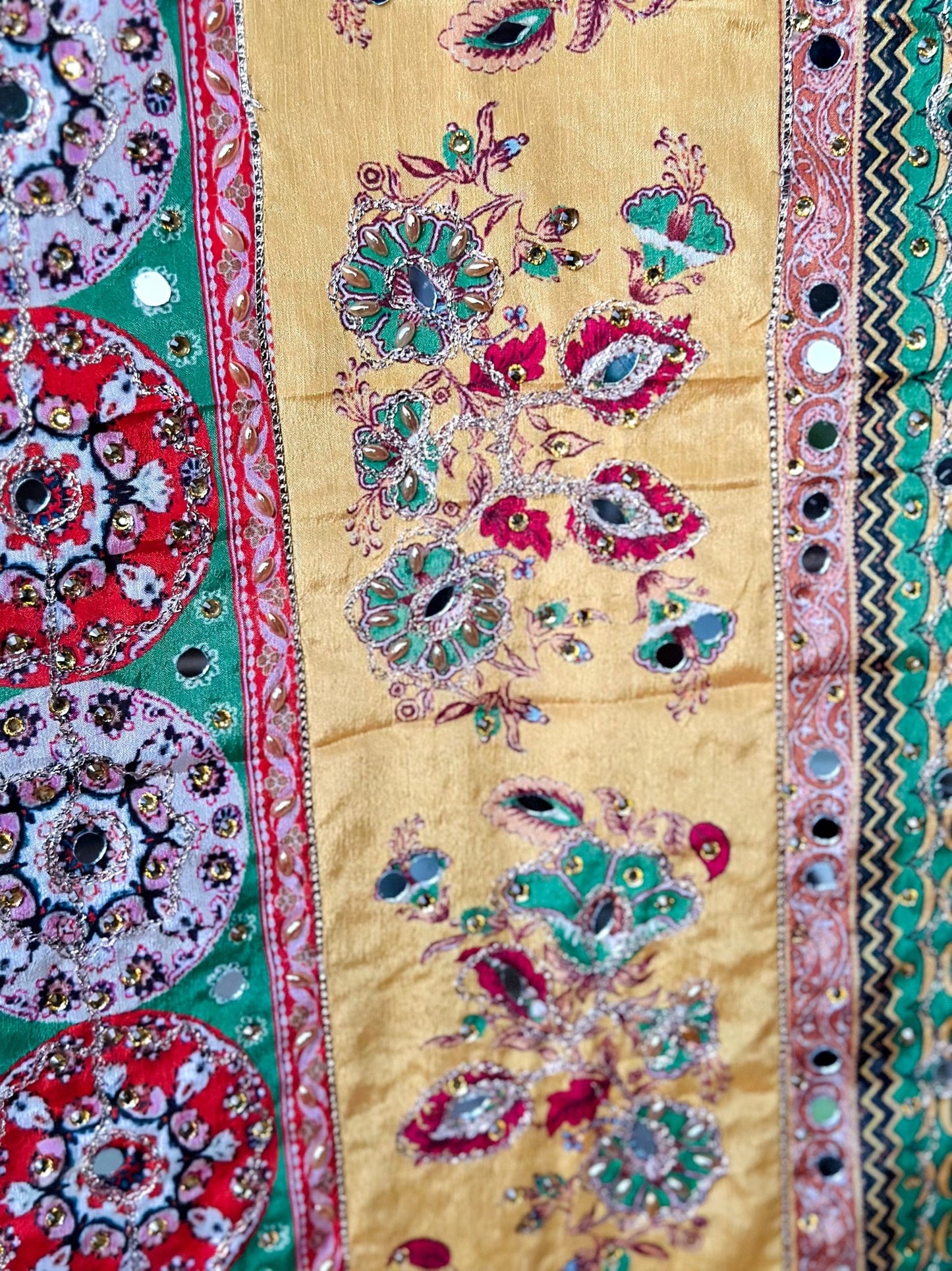 Sunset Meadow Mirror handwork work dupatta - Preorder - Million Raagas