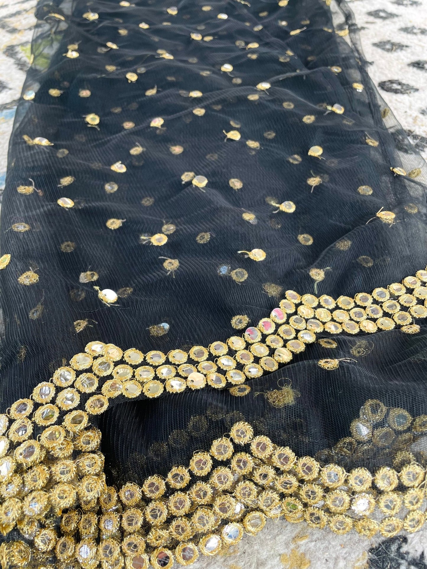 Black net mirror dupatta - Million Raagas