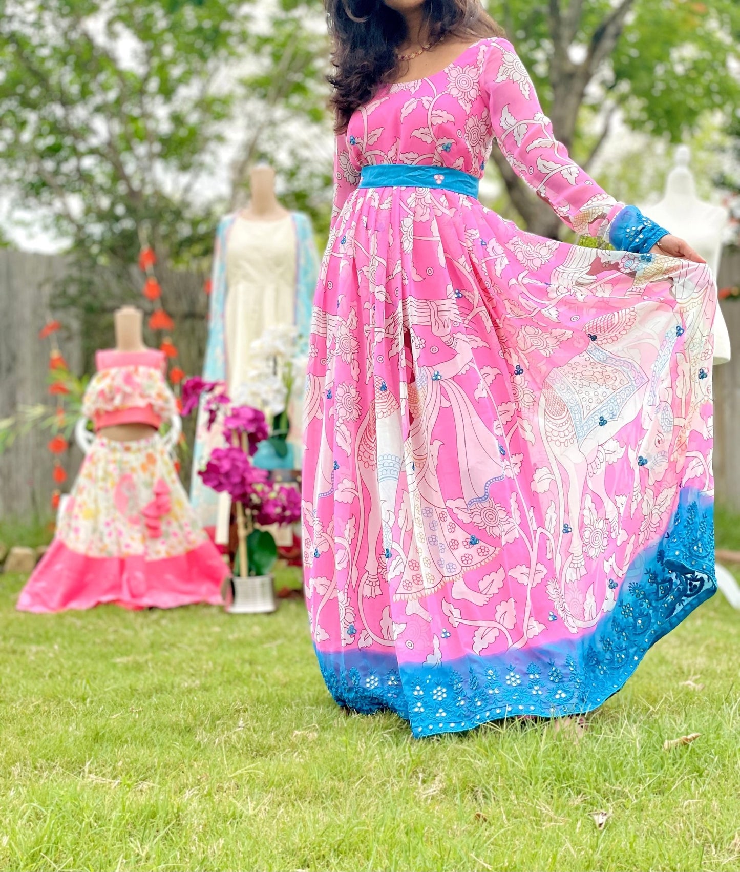 Dreamy kalamkari pastel gown - Pink - Million Raagas