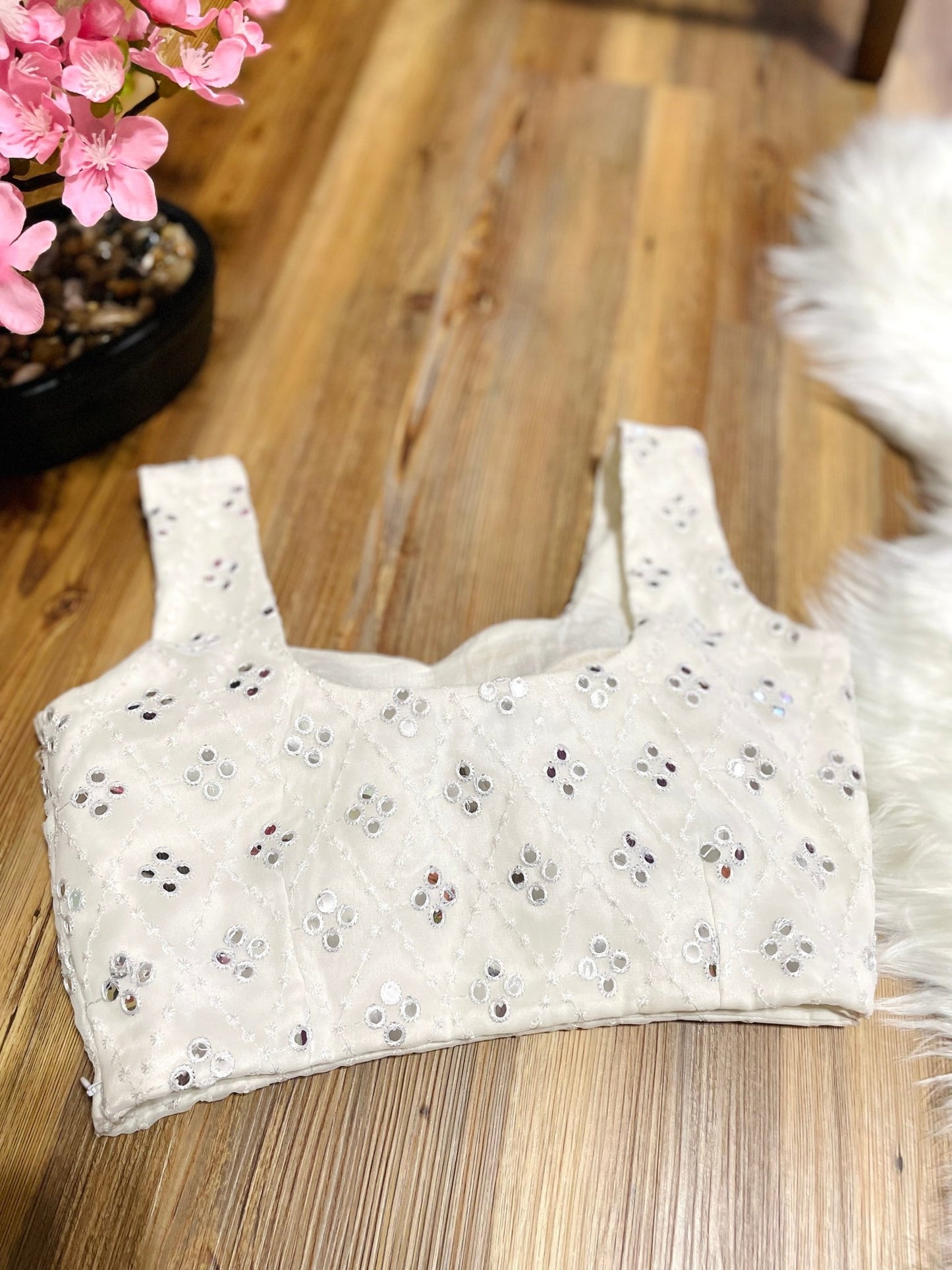Glimmering delight sleeveless top - white - Million Raagas