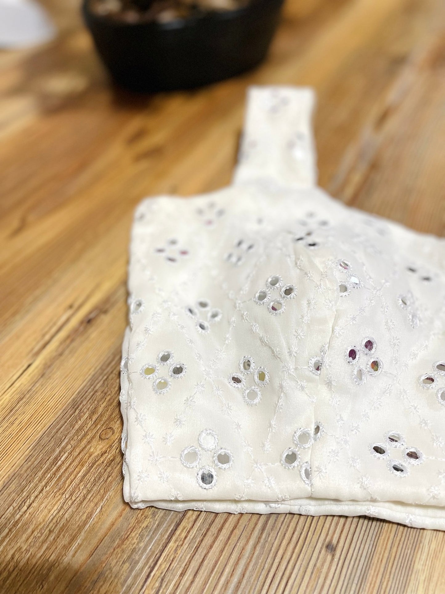 Glimmering delight sleeveless top - white - Million Raagas