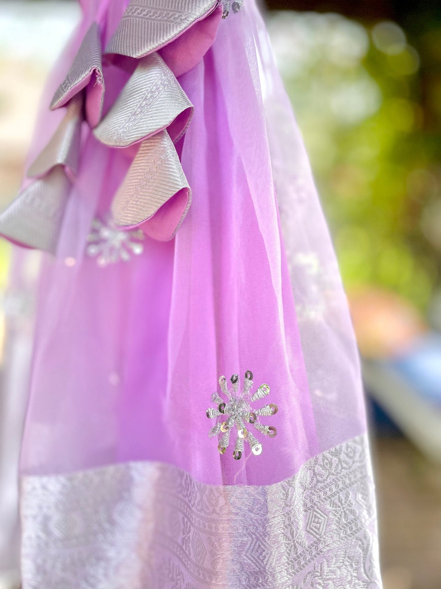 Lilac serenade organza lehenga set - kids - Million Raagas