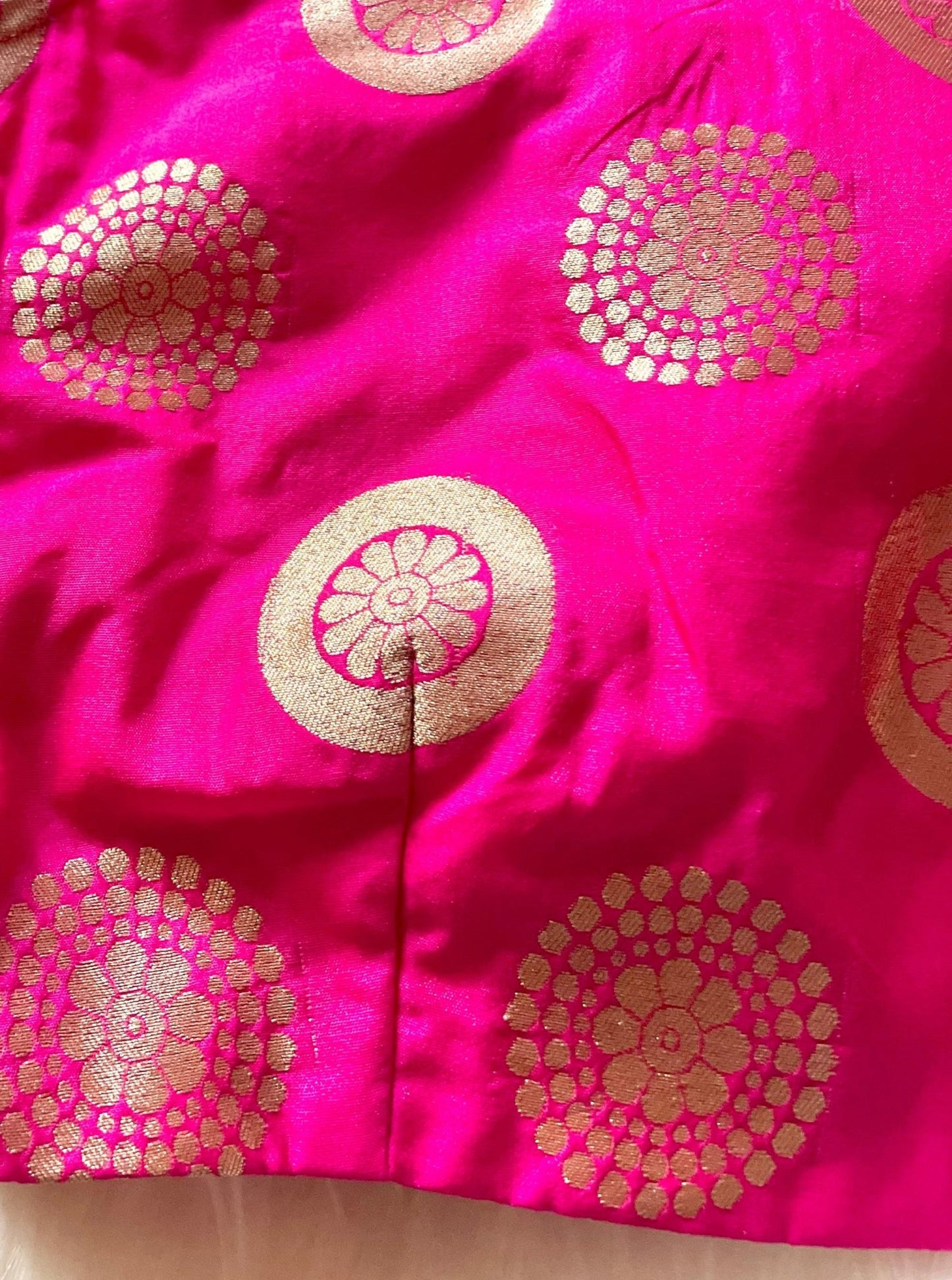 Pink banaras silk zari butti top - Million Raagas