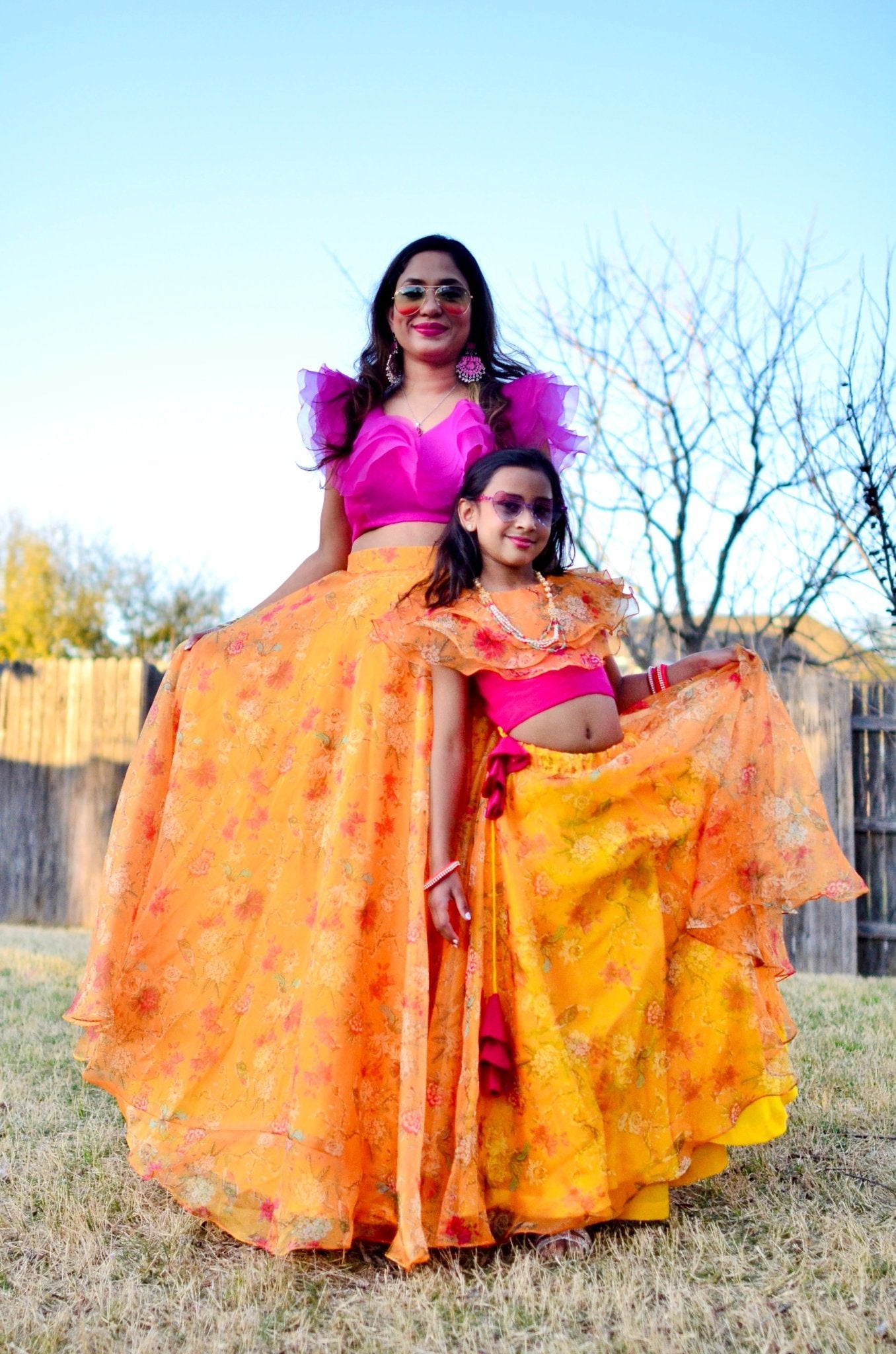 Whimsical tale floral lehenga set - Girls - Million Raagas