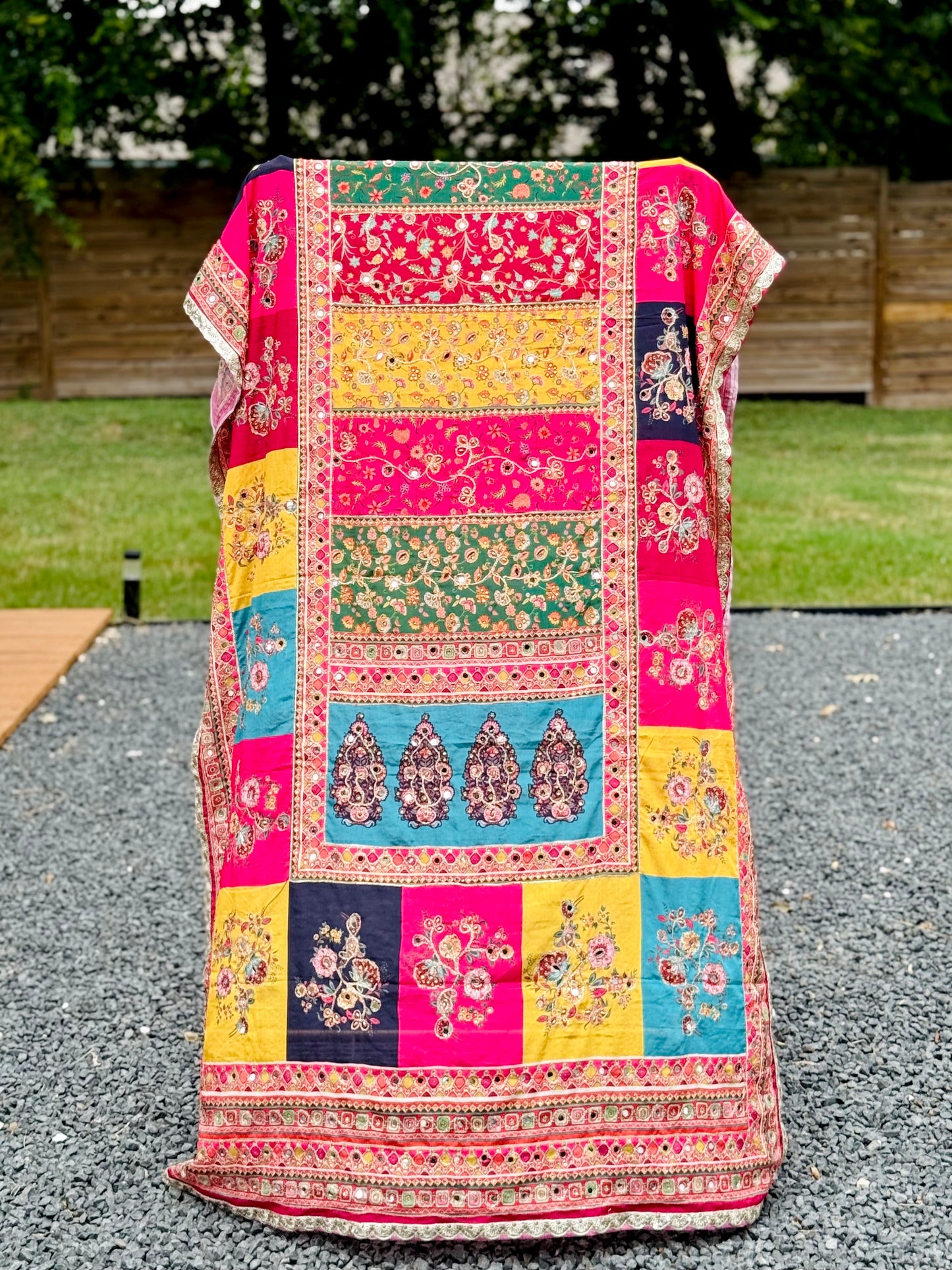 Color story - pink Mirror handwork dupatta