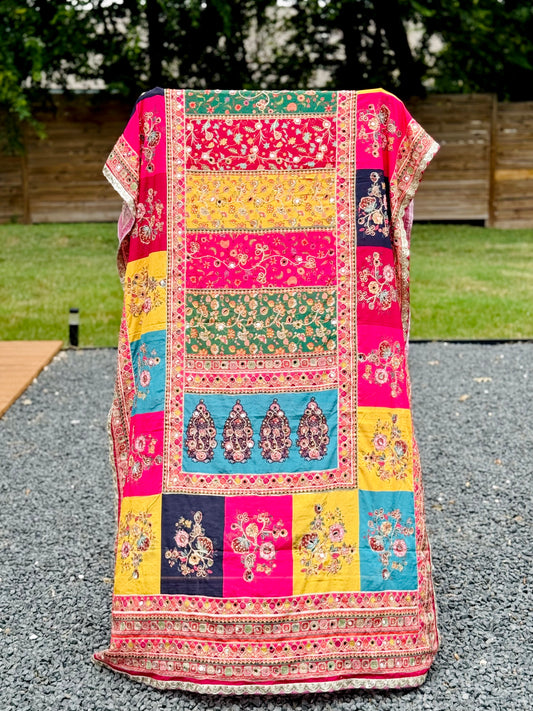 Color story - pink Mirror handwork dupatta