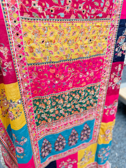 Color story - pink Mirror handwork dupatta