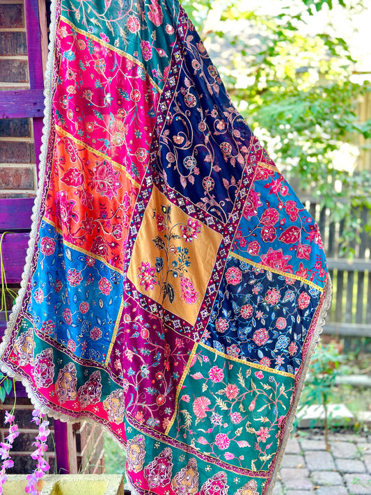 Colorful medley Mirror handwork work dupatta