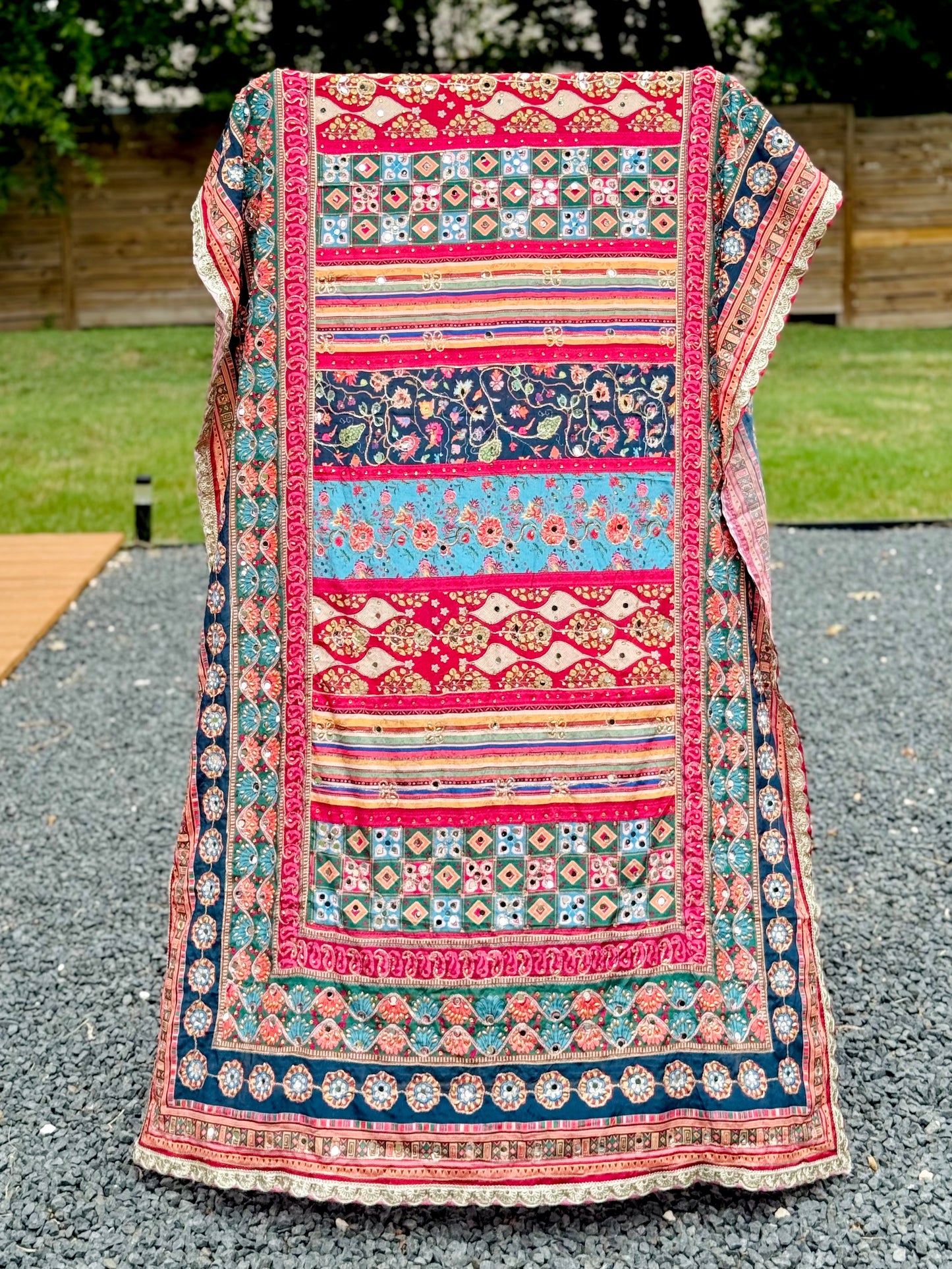 Teal Tales Mirror handwork dupatta