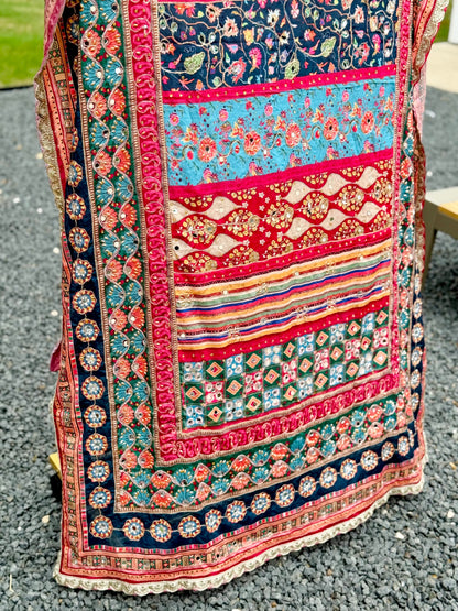 Teal Tales Mirror handwork dupatta