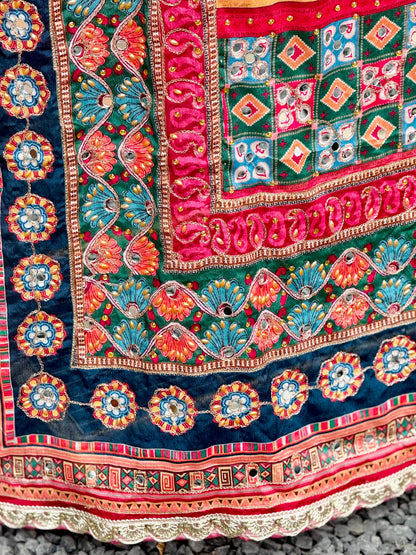 Teal Tales Mirror handwork dupatta