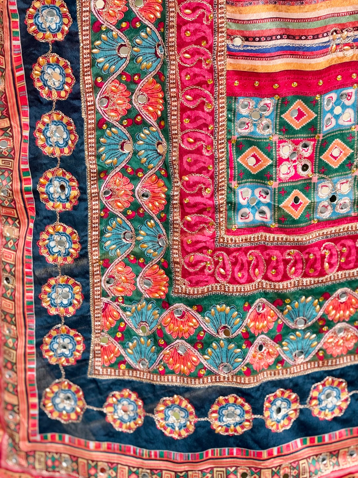 Teal Tales Mirror handwork dupatta