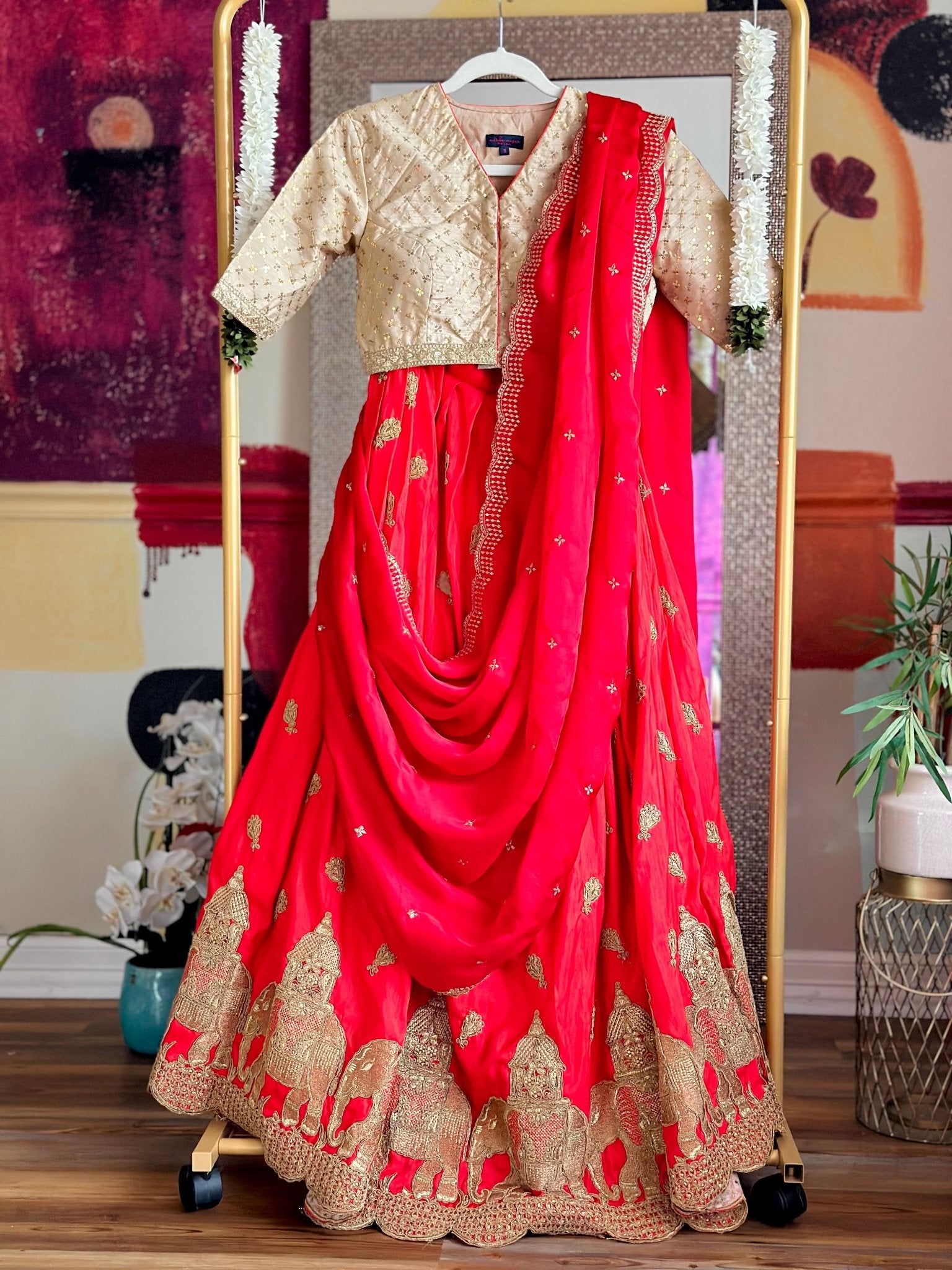 Crimson dream lehenga set - Million Raagas