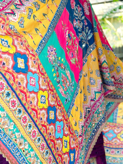Dawn's Melody Mirror handwork dupatta - Million Raagas