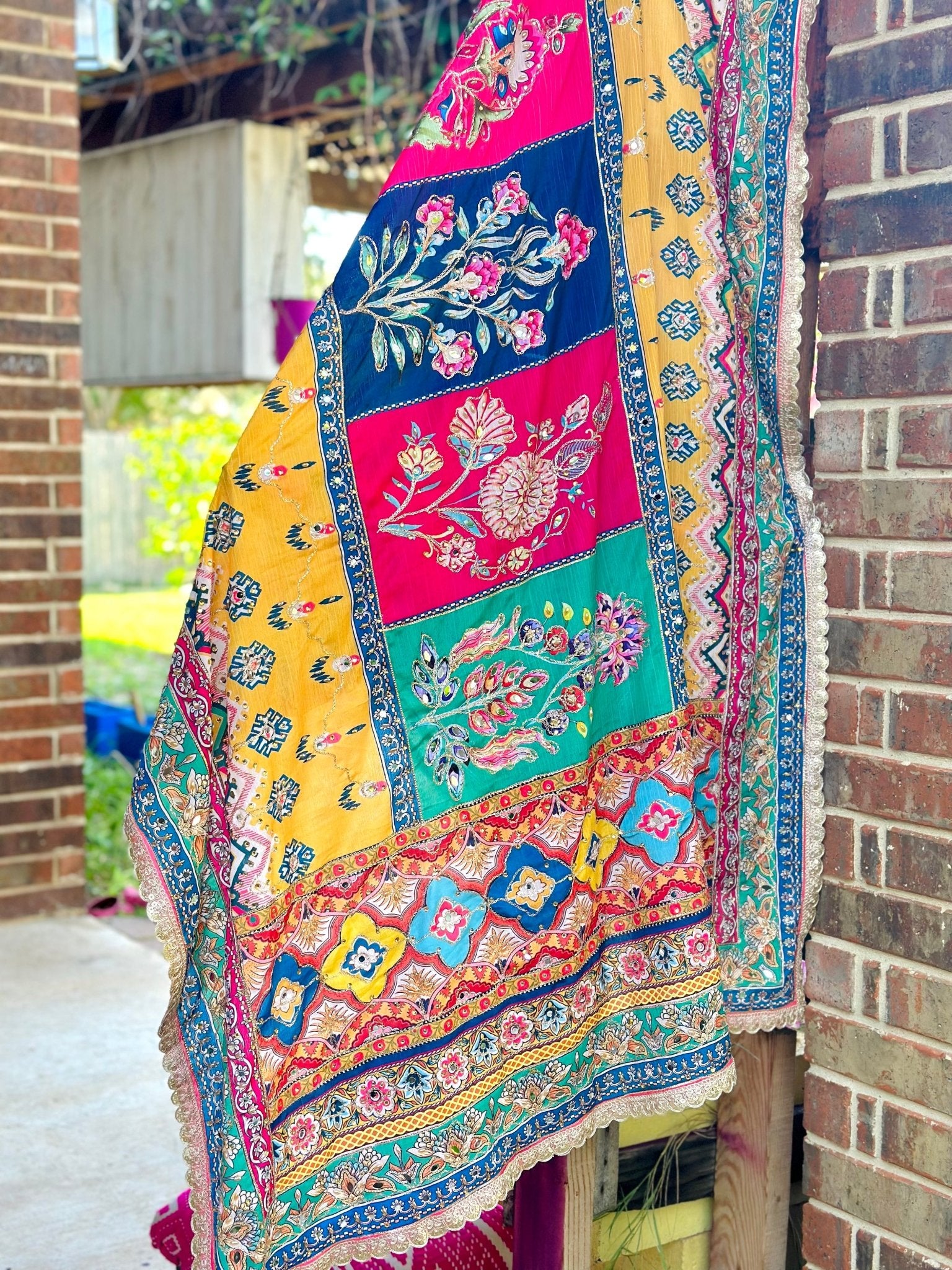 Dawn's Melody Mirror handwork dupatta - Million Raagas