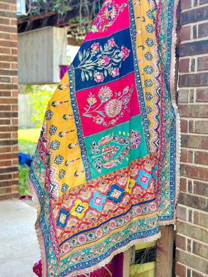 Dawn's Melody Mirror handwork dupatta - Million Raagas