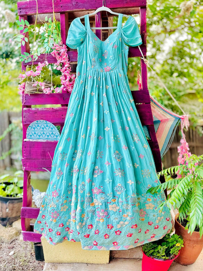 Dreamy Turquoise Gown - Million Raagas