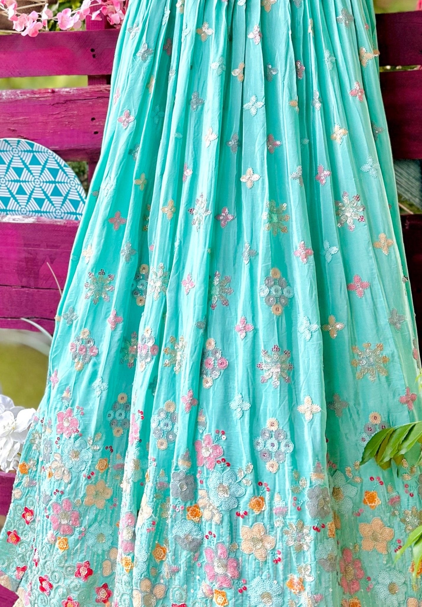 Dreamy Turquoise Gown - Million Raagas