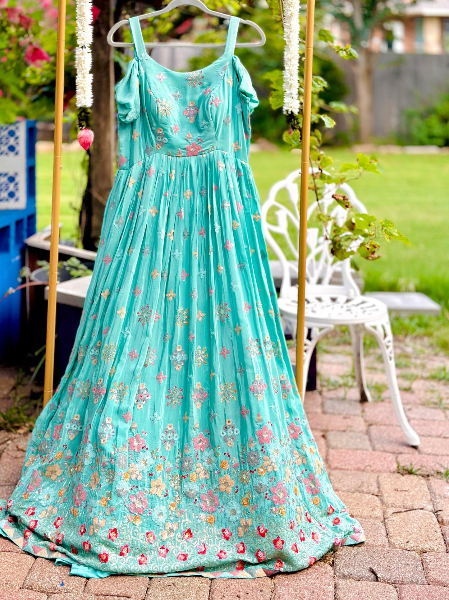 Dreamy Turquoise Gown - Million Raagas