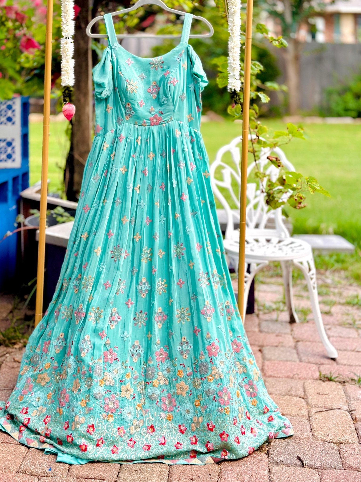 Dreamy Turquoise Gown - Million Raagas