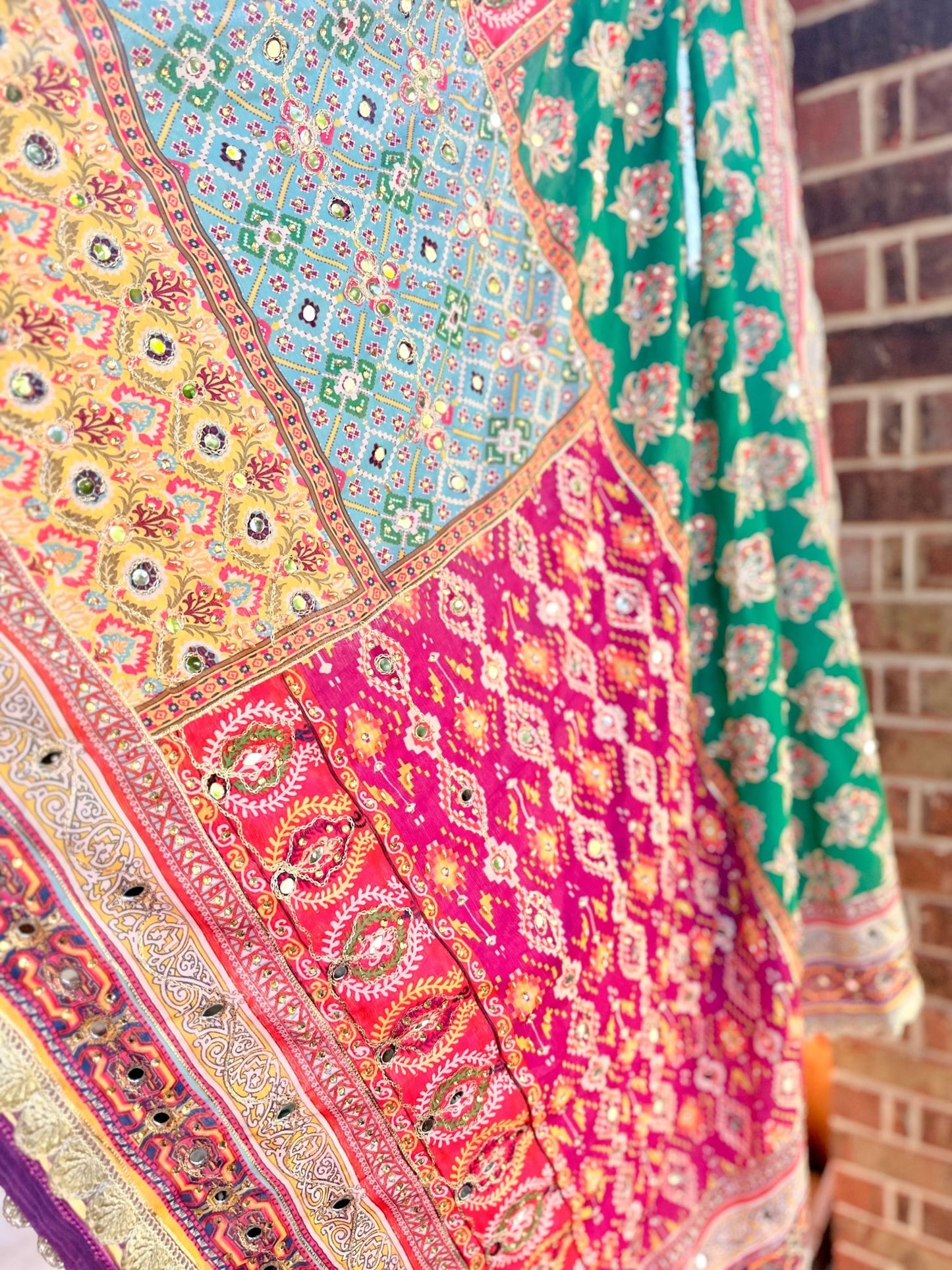 Multicolor serenade Mirror handwork work dupatta - preorder - Million Raagas