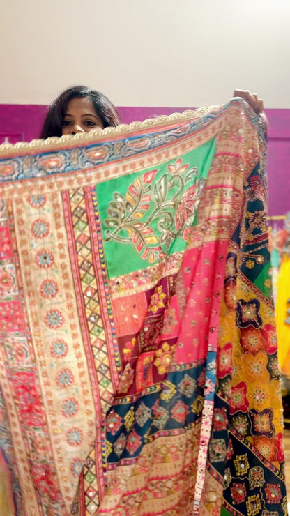 Medley Mirror handwork work dupatta