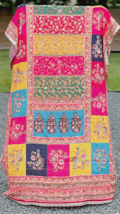 Color story - pink Mirror handwork dupatta