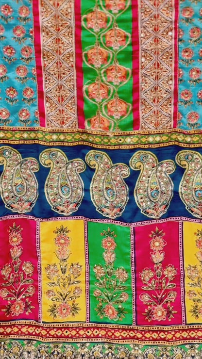 Painted Garden Mirror handwork dupatta