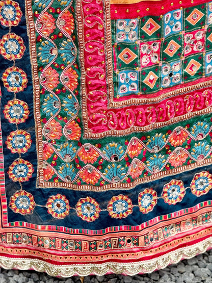 Teal Tales Mirror handwork dupatta - Million Raagas