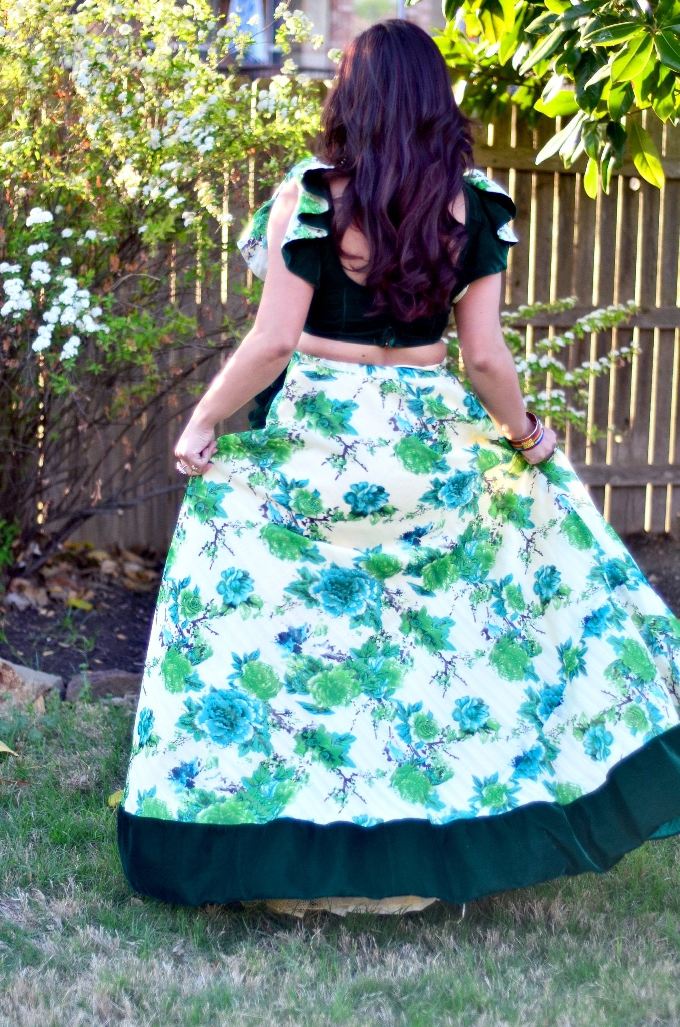 Vanya - Emerald Bloom lehenga set - Million Raagas