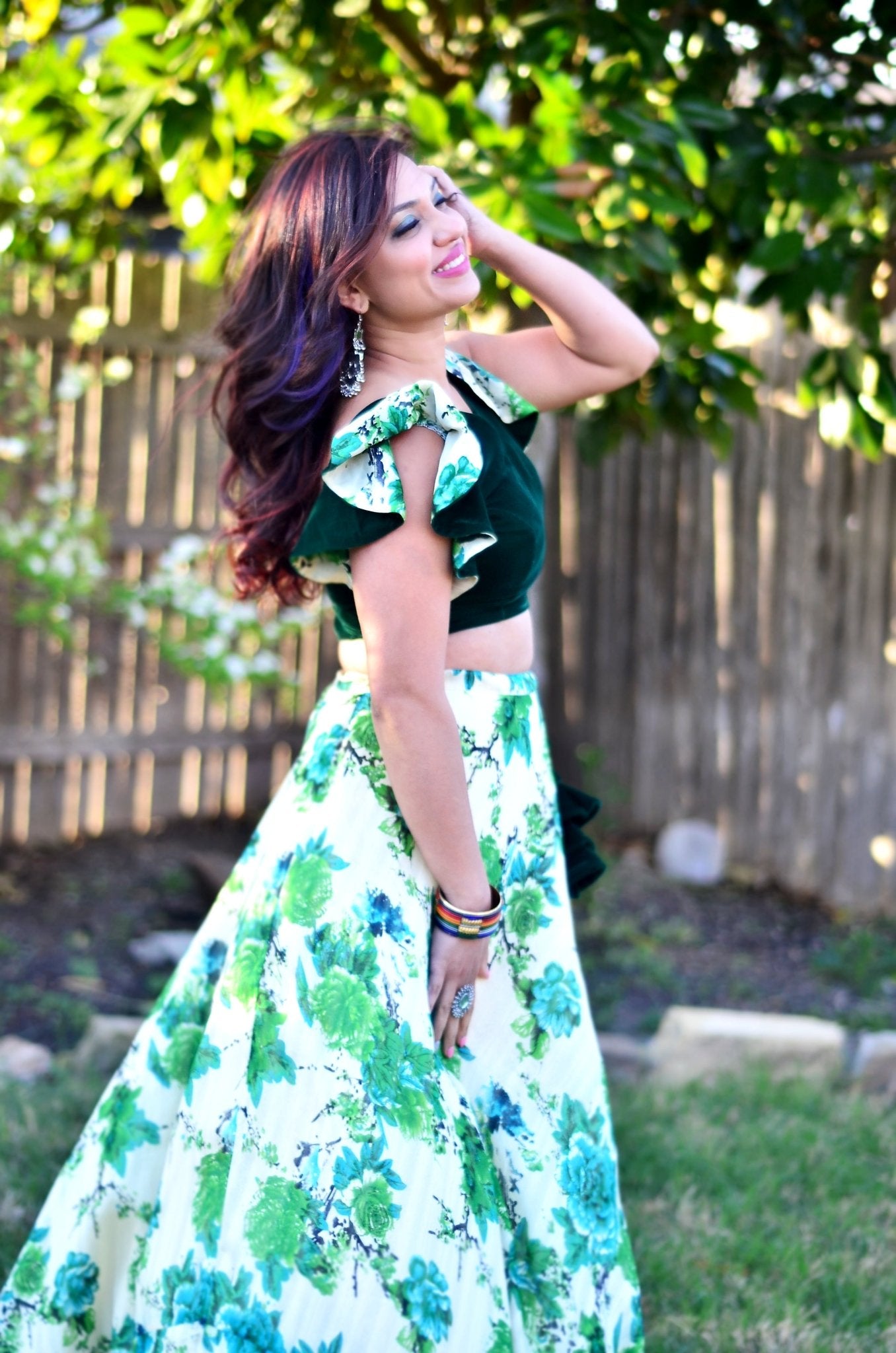 Vanya - Emerald Bloom lehenga set - Million Raagas