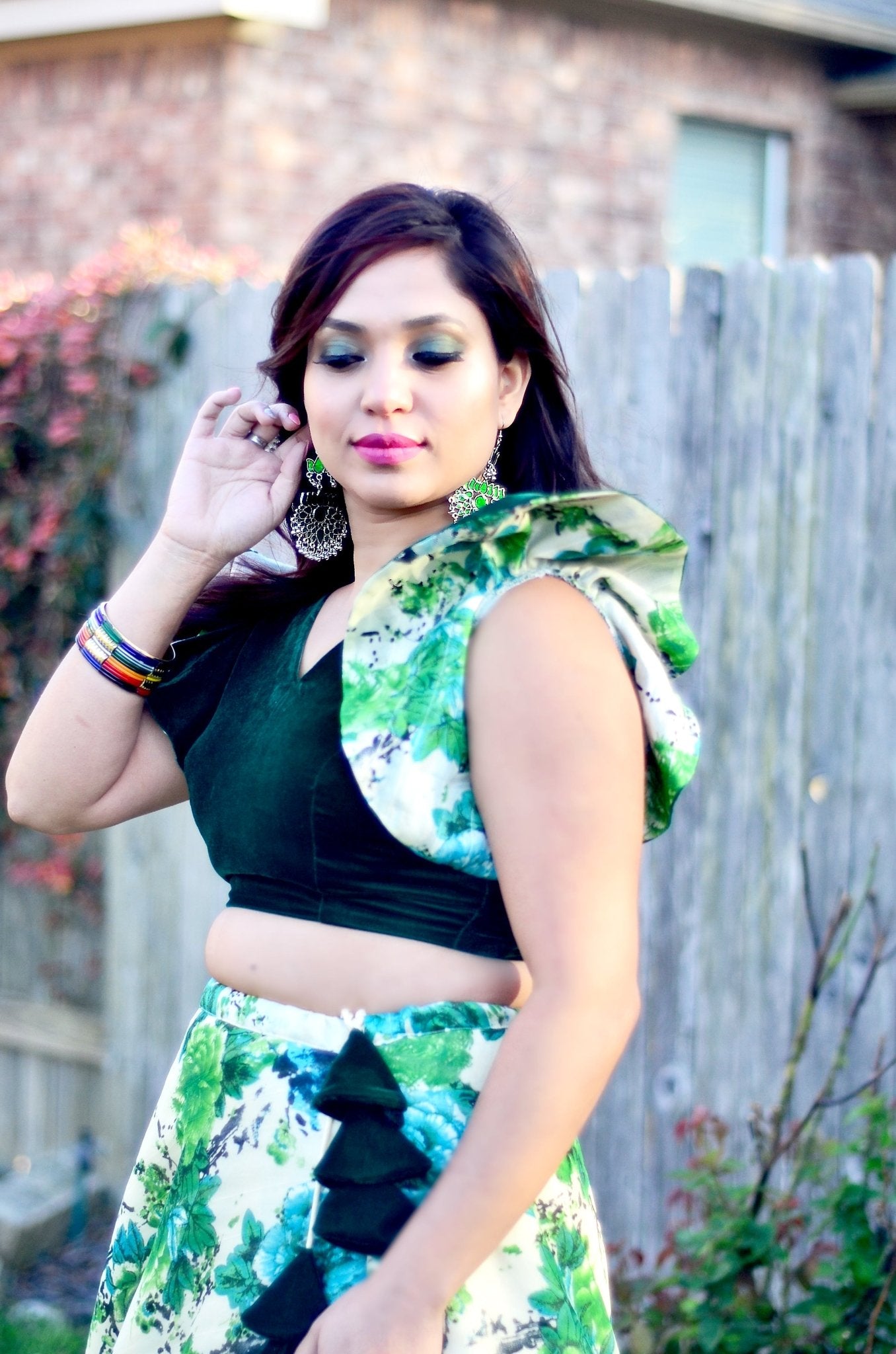 Vanya - Emerald Bloom lehenga set - Million Raagas