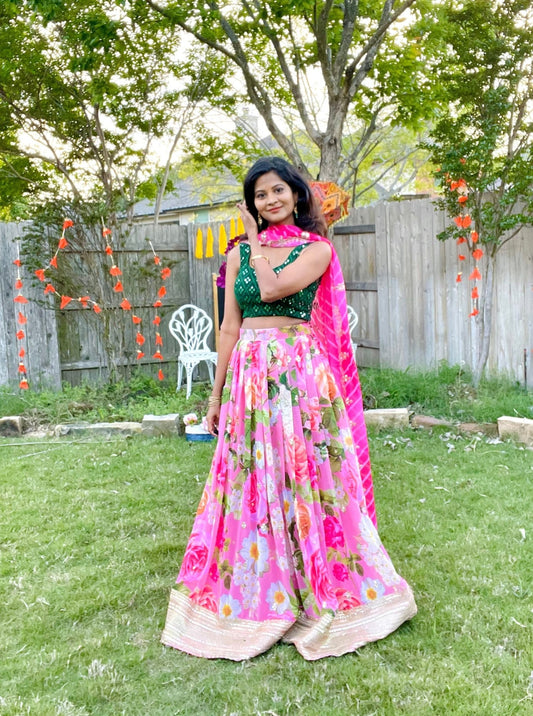 Floral melody lehenga - Million Raagas