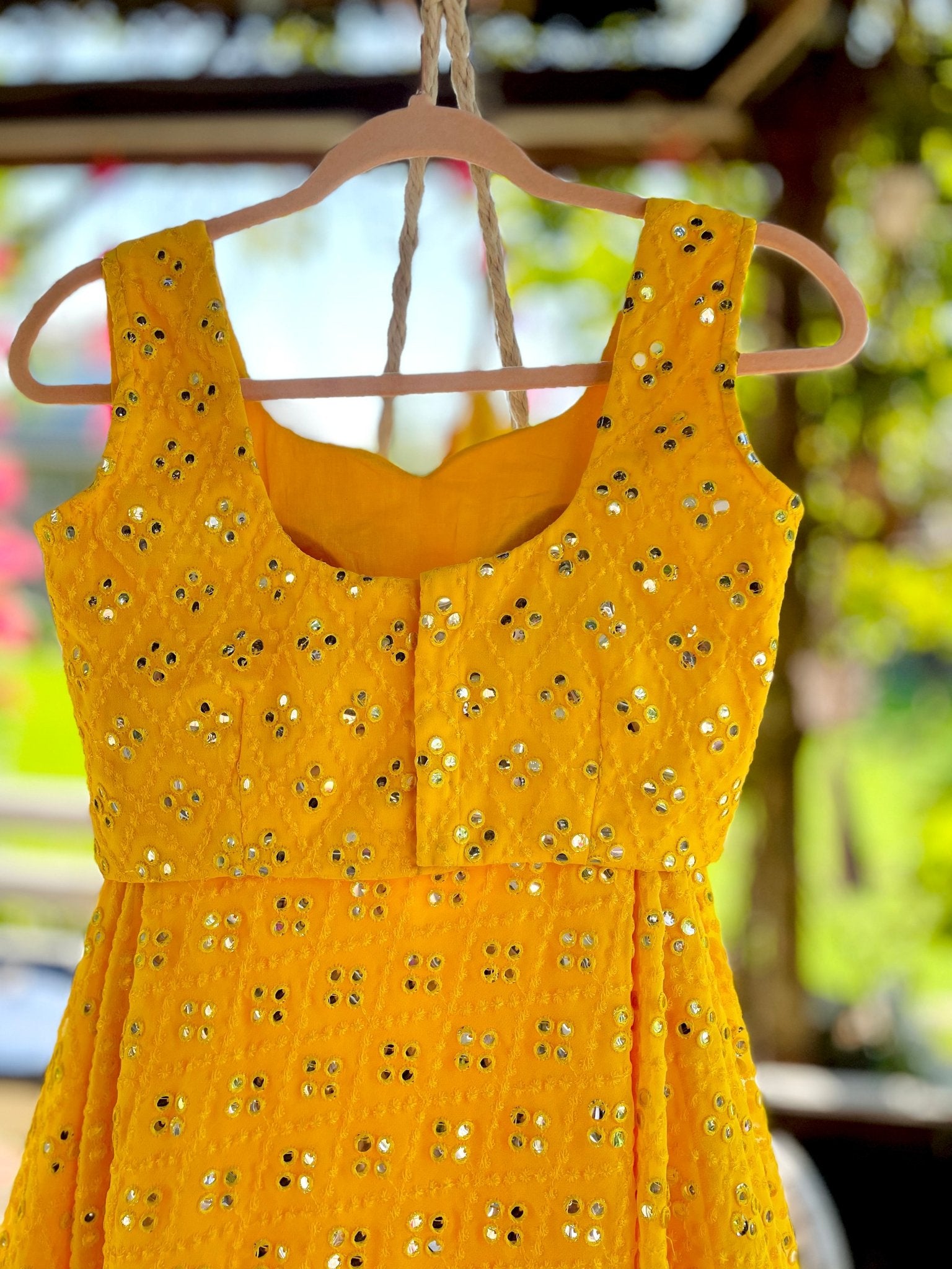 Glimmering delight sleeveless top - yellow - Million Raagas