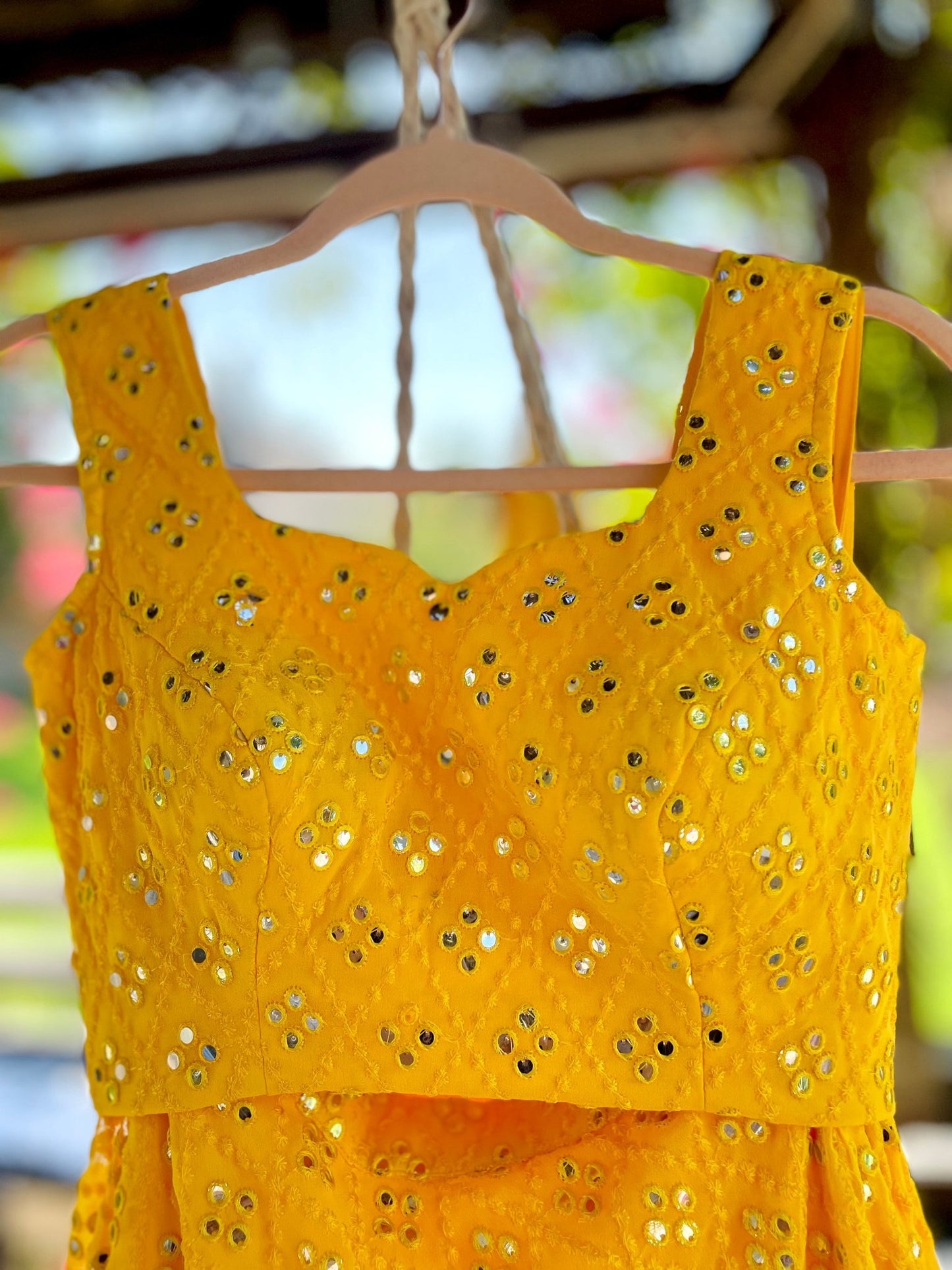 Glimmering delight sleeveless top - yellow - Million Raagas