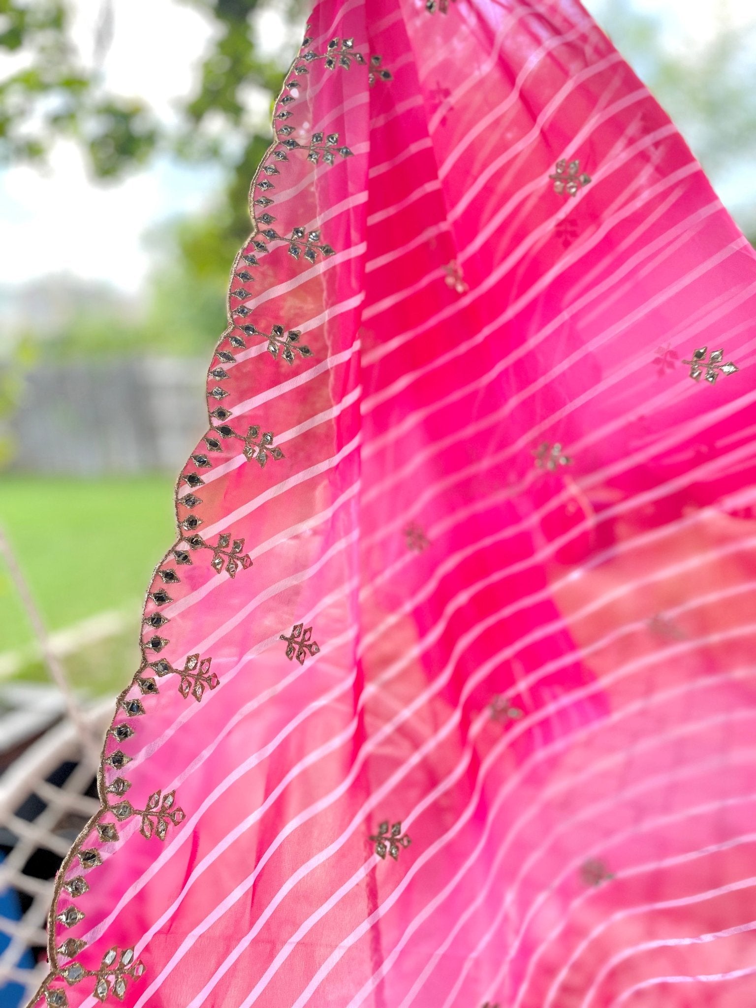 Multi shade Leheriya dupatta - Pink - Million Raagas