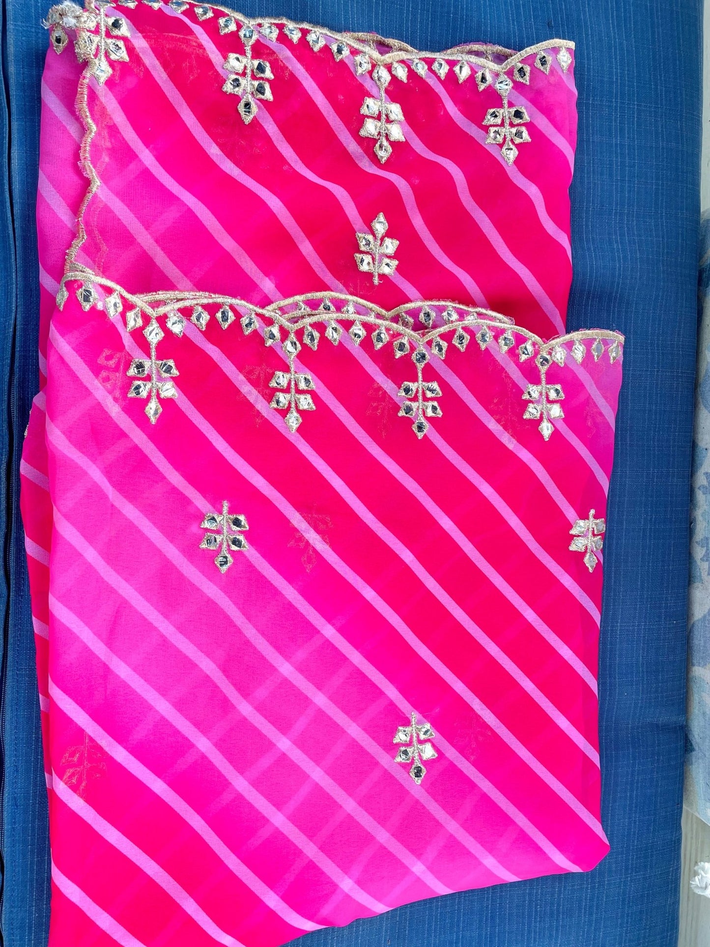 Multi shade Leheriya dupatta - Pink - Million Raagas