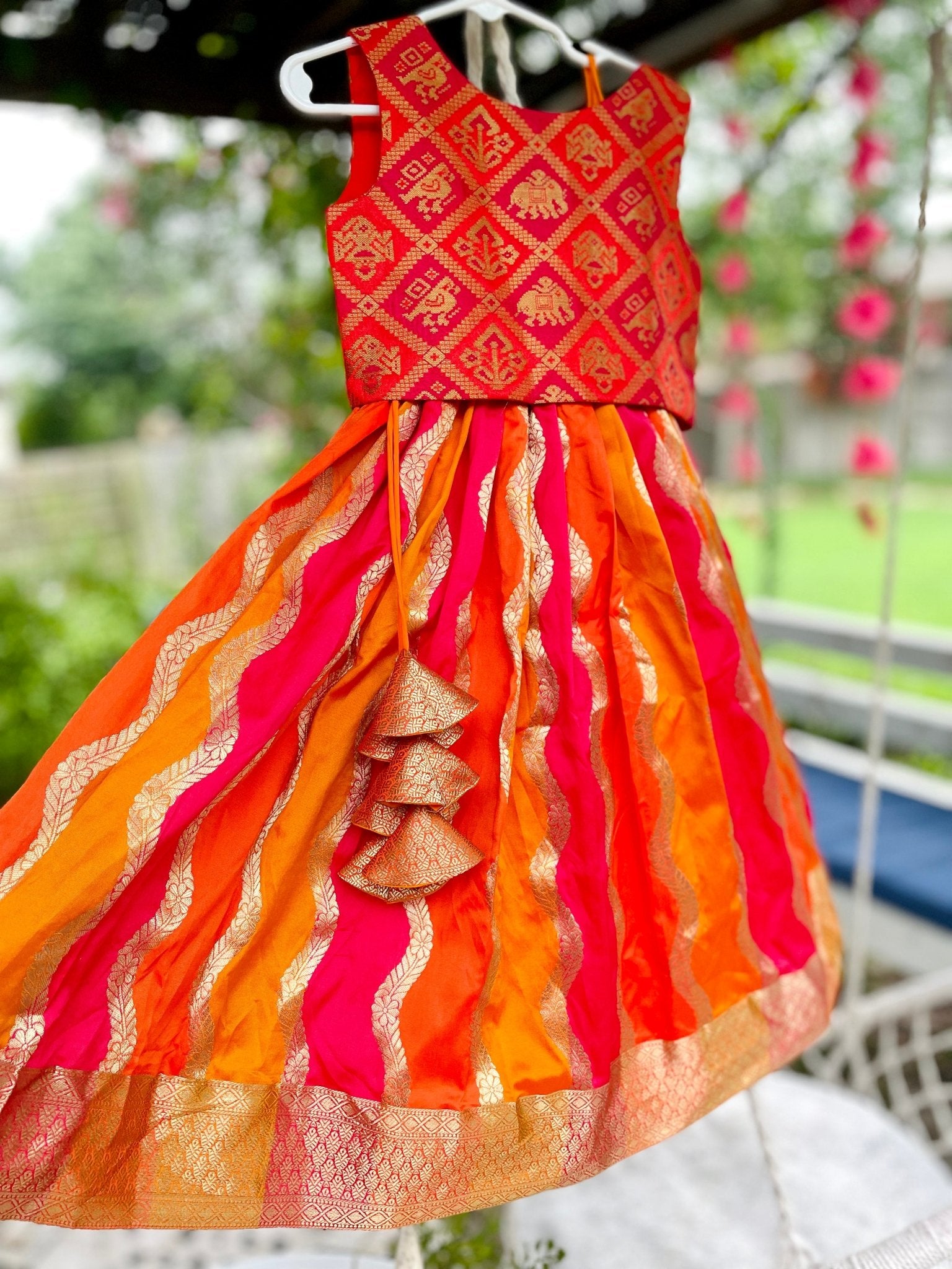 Tangerine dream Mustard lehenga set - Toddlers - Million Raagas